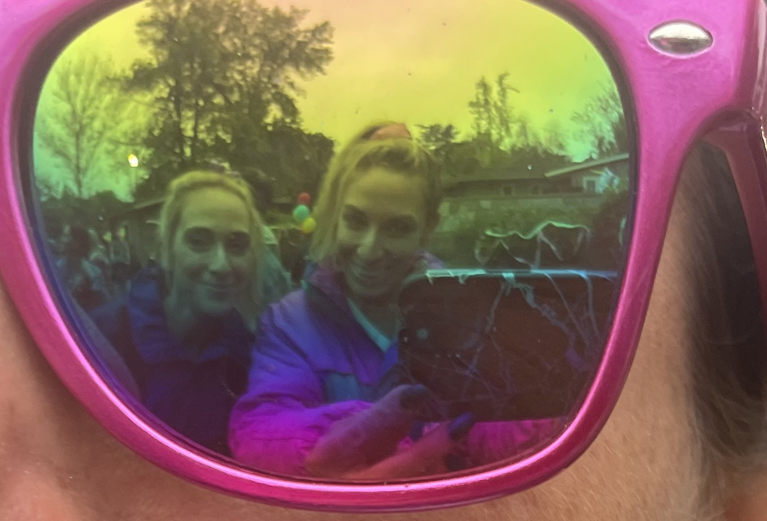 Pink mirrored sunglasses